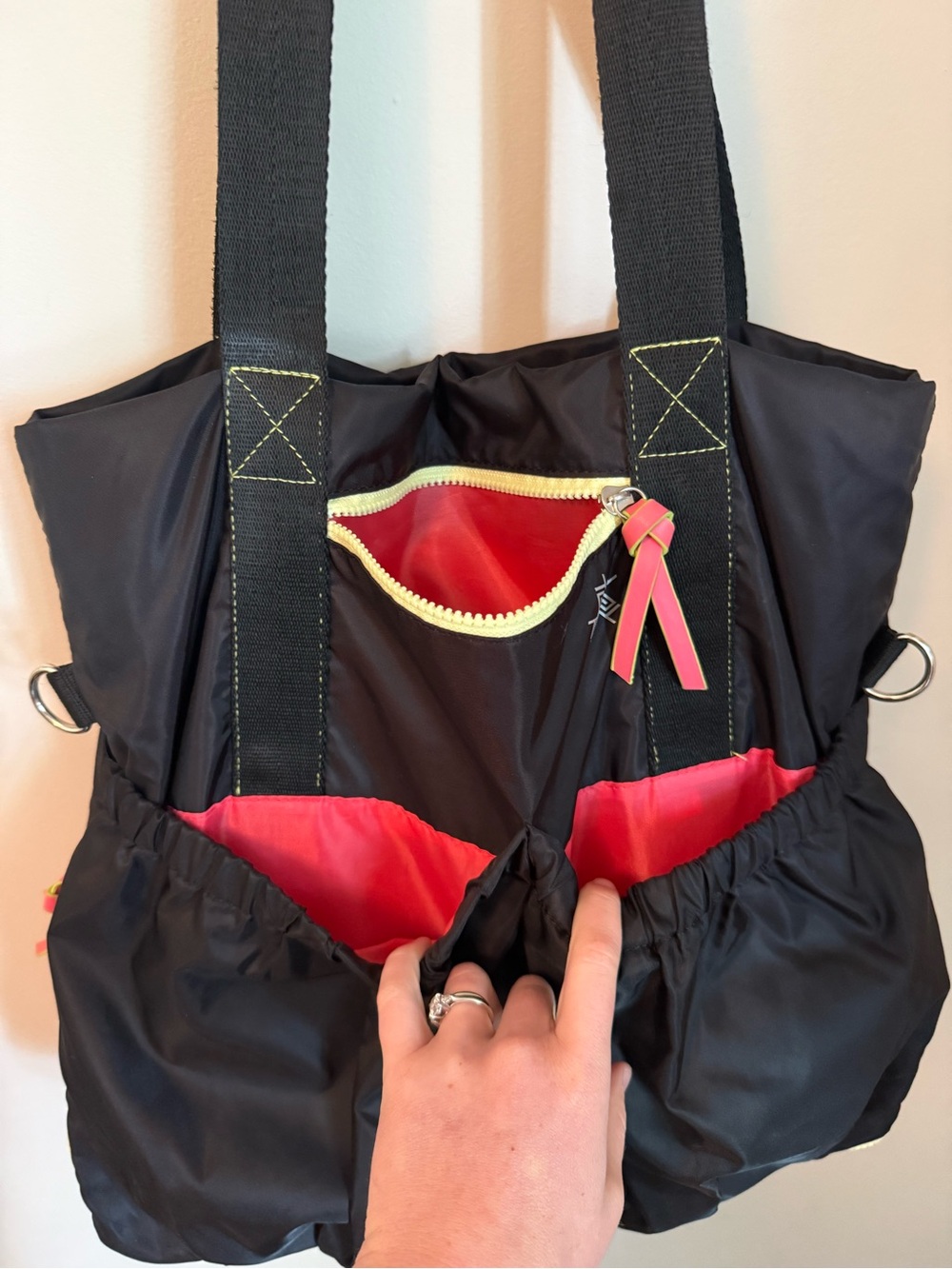 Tek Gear Black Women's Tote/Gym Bag with Neon Accents - Picture 6 of 10